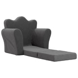 Kids' Sofa Bed Anthracite Soft Plush - Top-Down View