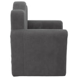 Kids' Sofa Bed Anthracite Soft Plush - 45-Degree Angle