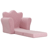 Kids' Sofa Bed Pink Soft Plush - Top-Down View
