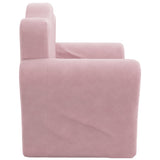 Kids' Sofa Bed Pink Soft Plush - 45-Degree Angle