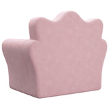 Kids' Sofa Bed Pink Soft Plush - Rear View