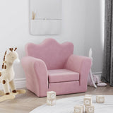 Kids' Sofa Bed Pink Soft Plush