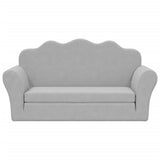 Kids' Sofa Bed 2-Seater Light Grey Soft Plush