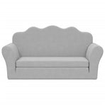 Kids'Sofa Bed 2-Seater Light Grey Soft Plush