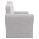 Kids' Sofa Bed 2-Seater Light Grey Soft Plush