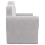 Kids'Sofa Bed 2-Seater Light Grey Soft Plush