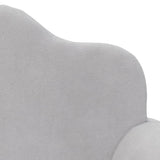 Kids' Sofa Bed 2-Seater Light Grey Soft Plush - Close-Up Angle