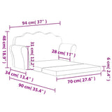 Kids' Sofa Bed 2-Seater Light Grey Soft Plush - Extra Image