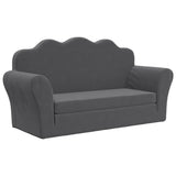 Kids' Sofa Bed 2-Seater Anthracite Soft Plush - Front View