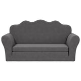 Kids' Sofa Bed 2-Seater Anthracite Soft Plush - Side View
