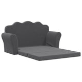 Kids' Sofa Bed 2-Seater Anthracite Soft Plush - Top-Down View