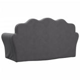 Kids' Sofa Bed 2-Seater Anthracite Soft Plush - Rear View