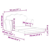 Kids' Sofa Bed 2-Seater Anthracite Soft Plush - Extra Image