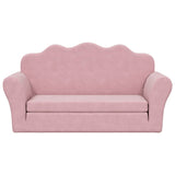 Kids' Sofa Bed 2-Seater Pink Soft Plush