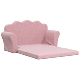 Kids' Sofa Bed 2-Seater Pink Soft Plush - Top-Down View
