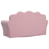 Kids' Sofa Bed 2-Seater Pink Soft Plush - Rear View