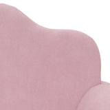 Kids' Sofa Bed 2-Seater Pink Soft Plush - Close-Up Angle