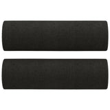 2-Seater Sofa with Throw Pillows Black 120 cm Fabric - 45-Degree Angle