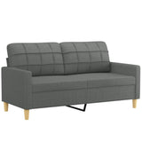 2-Seater Sofa with Throw Pillows Dark Grey 140 cm Fabric - Top-Down View