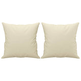 2-Seater Sofa with Throw Pillows Cream 140 cm Faux Leather