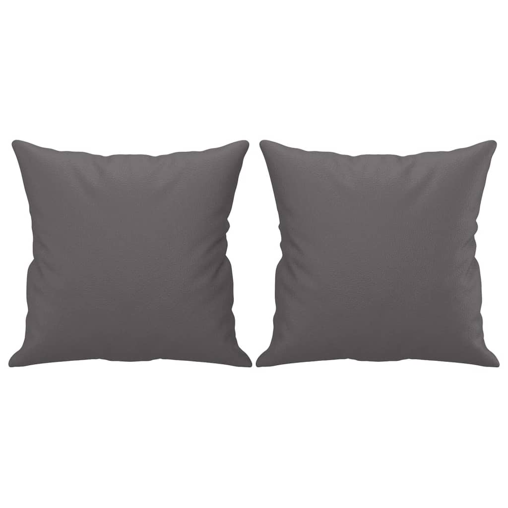 2-Seater Sofa with Throw Pillows Grey 140 cm Faux Leather