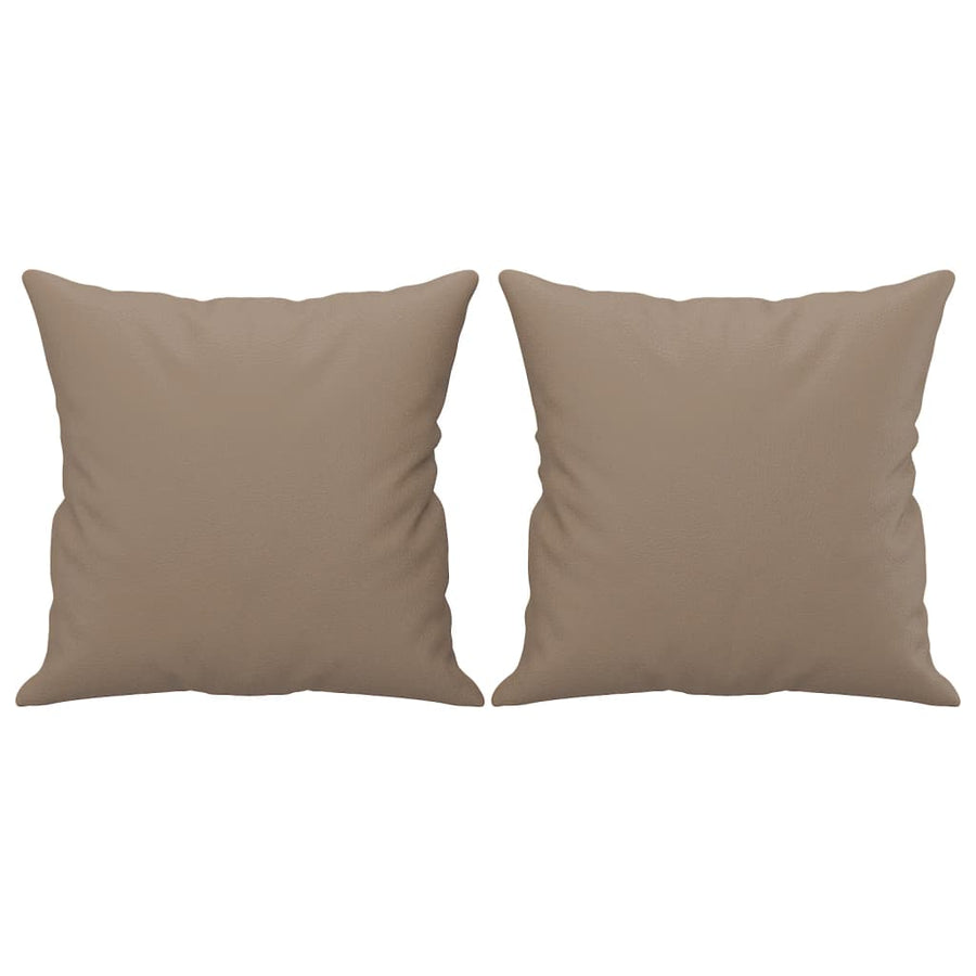 2-Seater Sofa with Throw Pillows Cappuccino 140 cm Faux Leather