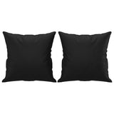 3-Seater Sofa with Throw Pillows Black 180 cm Faux Leather - 45-Degree Angle