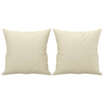 3-Seater Sofa with Throw Pillows Cream 180 cm Faux Leather