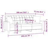 3-Seater Sofa with Throw Pillows Cream 180 cm Faux Leather - Low Angle