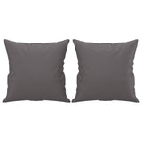 3-Seater Sofa with Throw Pillows Grey 180 cm Faux Leather - 45-Degree Angle