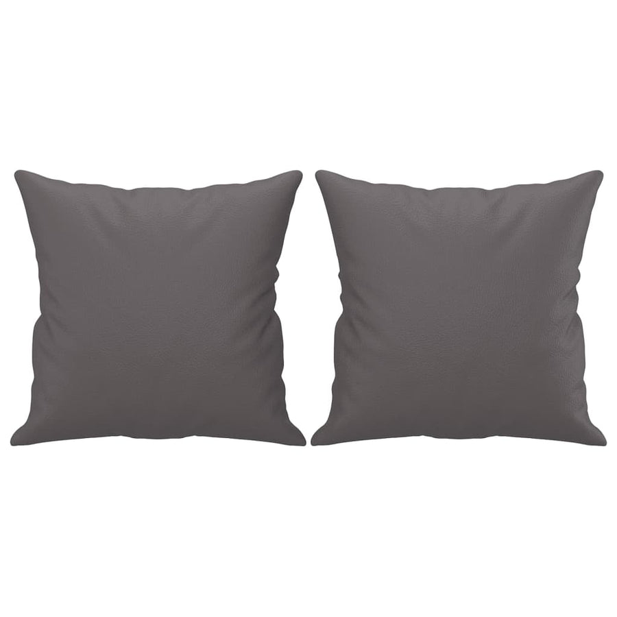 3-Seater Sofa with Throw Pillows Grey 180 cm Faux Leather