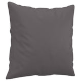 3-Seater Sofa with Throw Pillows Grey 180 cm Faux Leather - Rear View