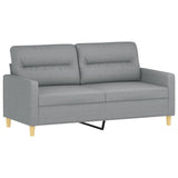 2-Seater Sofa with Throw Pillows Light Grey 140 cm Fabric - Top-Down View