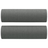 2-Seater Sofa with Throw Pillows Dark Grey 140 cm Fabric