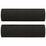 2-Seater Sofa with Throw Pillows Black 140 cm Fabric - 45-Degree Angle