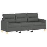 3-Seater Sofa with Throw Pillows Dark Grey 180 cm Fabric