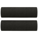 3-Seater Sofa with Throw Pillows Black 180 cm Fabric - 45-Degree Angle