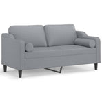 2-Seater Sofa with Throw Pillows Light Grey 140 cm Fabric