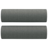 3-Seater Sofa with Throw Pillows Dark Grey 180 cm Fabric - 45-Degree Angle