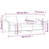 3-Seater Sofa with Throw Pillows Dark Grey 180 cm Fabric - Low Angle