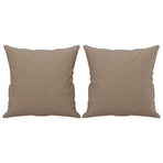 2-Seater Sofa with Throw Pillows Cappuccino 120 cm Faux Leather