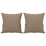 2-Seater Sofa with Throw Pillows Cappuccino 140 cm Faux Leather