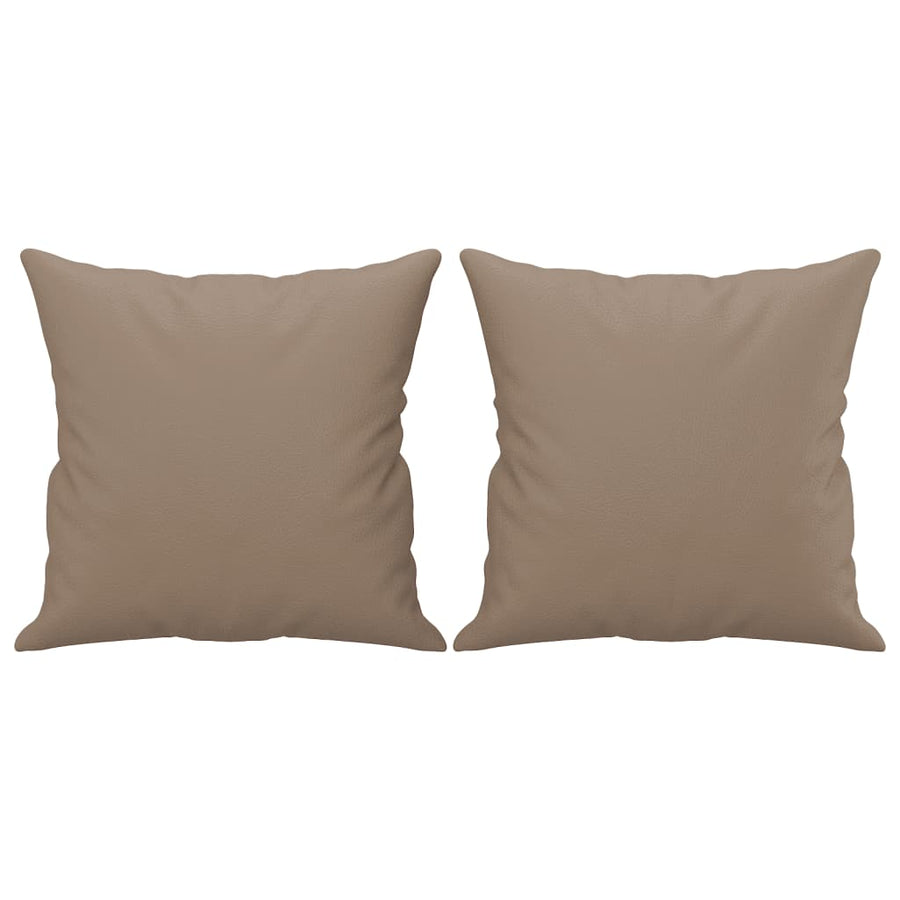 2-Seater Sofa with Throw Pillows Cappuccino 140 cm Faux Leather