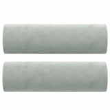 2-Seater Sofa with Throw Pillows Light Grey 120 cm Velvet