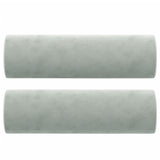 2-Seater Sofa with Throw Pillows Light Grey 120 cm Velvet - 45-Degree Angle