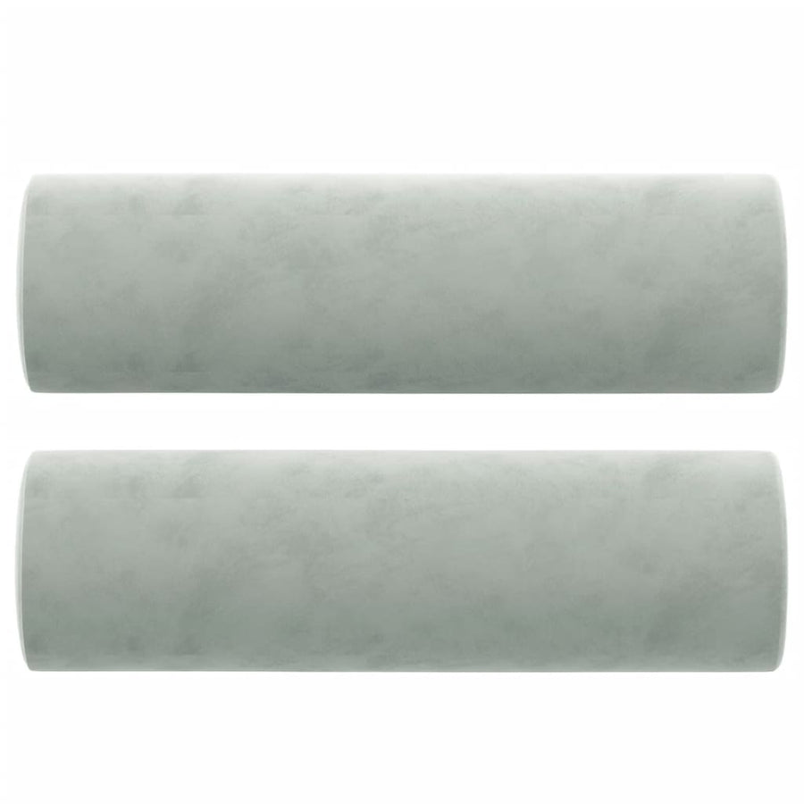 2-Seater Sofa with Throw Pillows Light Grey 120 cm Velvet