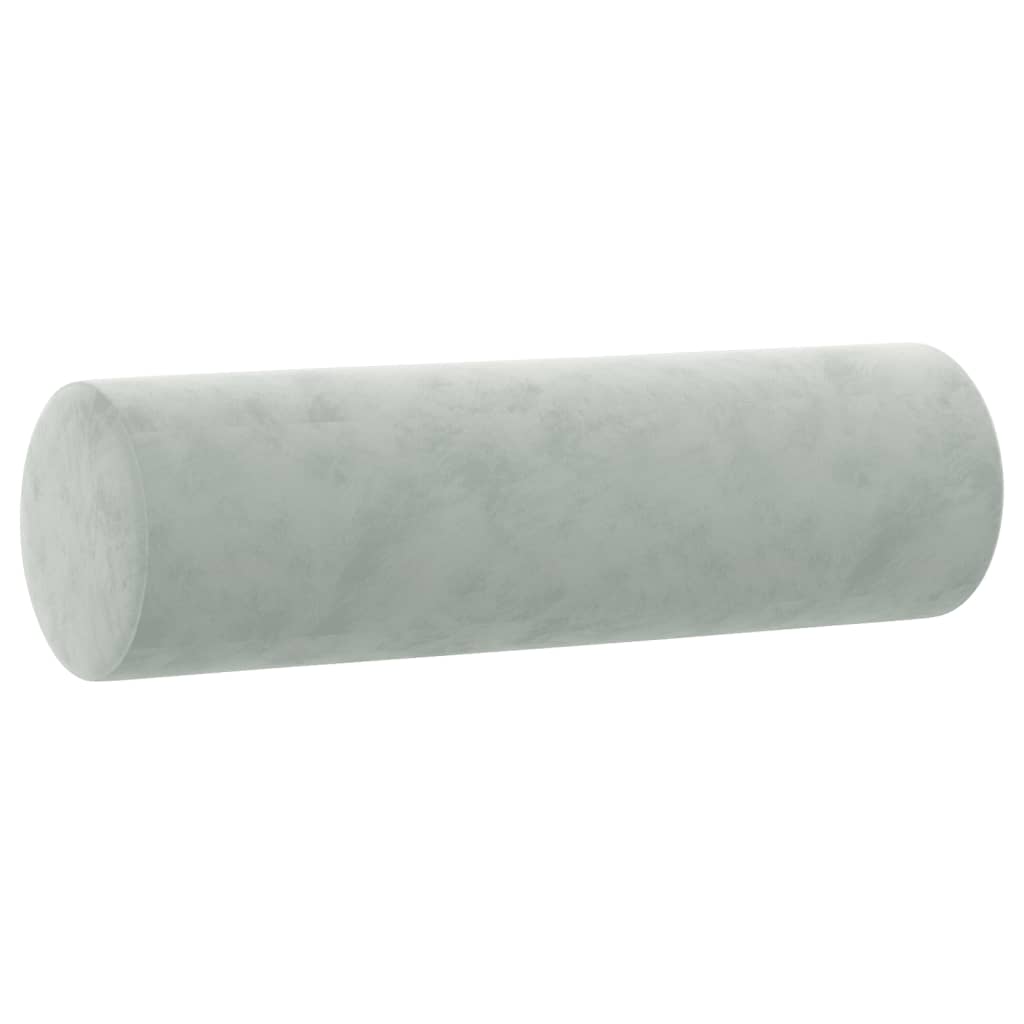 2-Seater Sofa with Throw Pillows Light Grey 120 cm Velvet