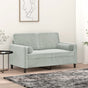 2-Seater Sofa with Throw Pillows Light Grey 120 cm Velvet