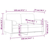 2-Seater Sofa with Throw Pillows Dark Grey 120 cm Velvet - Low Angle