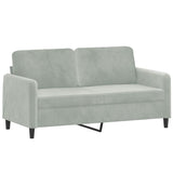 2-Seater Sofa with Throw Pillows Light Grey 140 cm Velvet - Top-Down View